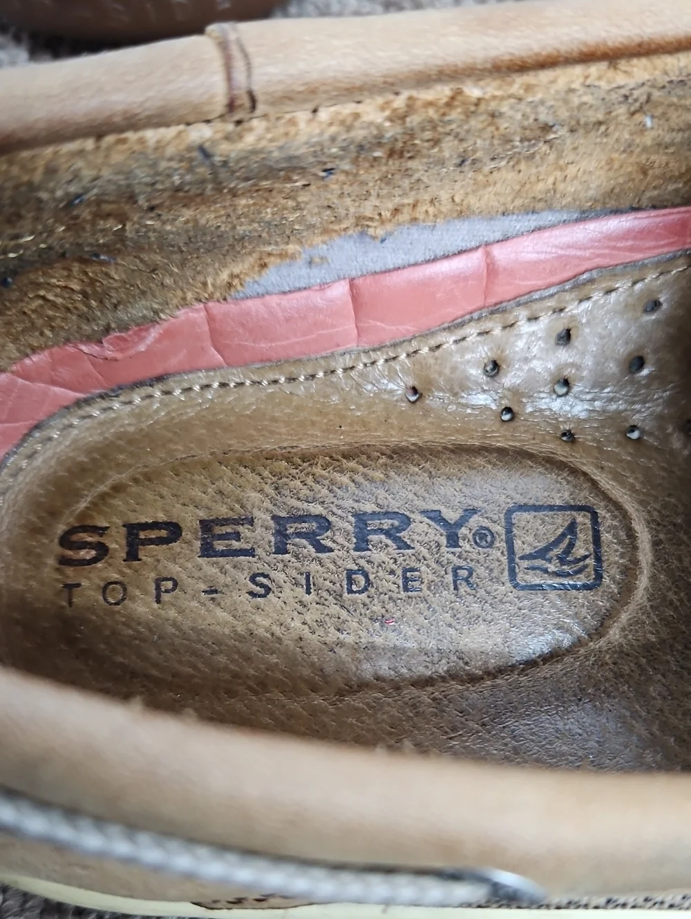 Sperry Top Sider Tan Leather Boat Shoes Sz 9 Mens